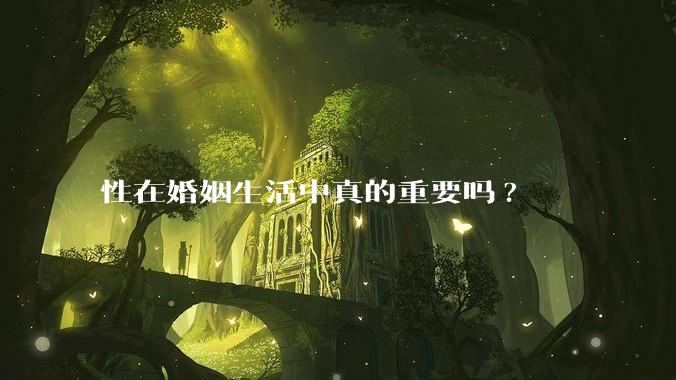 性在婚姻生活中真的重要吗?